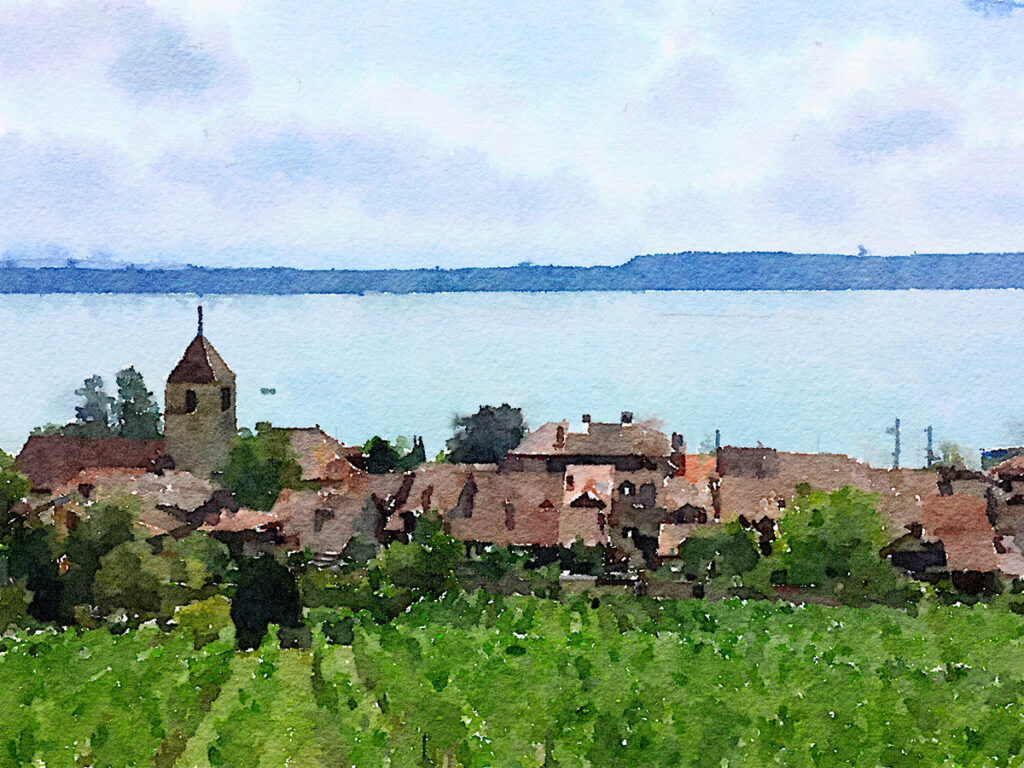Blick auf Twann am Bielersee