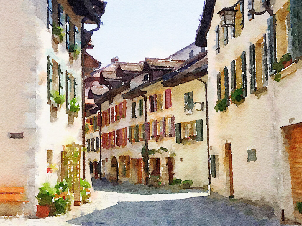 Im Dorf Twann am Bielersee