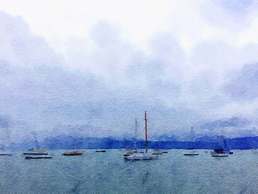 achthafen von Morges am Genfer See
