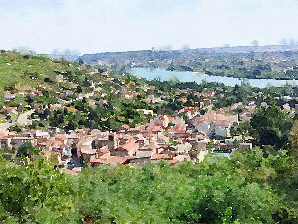 Blick auf Chavanay und die Rhone