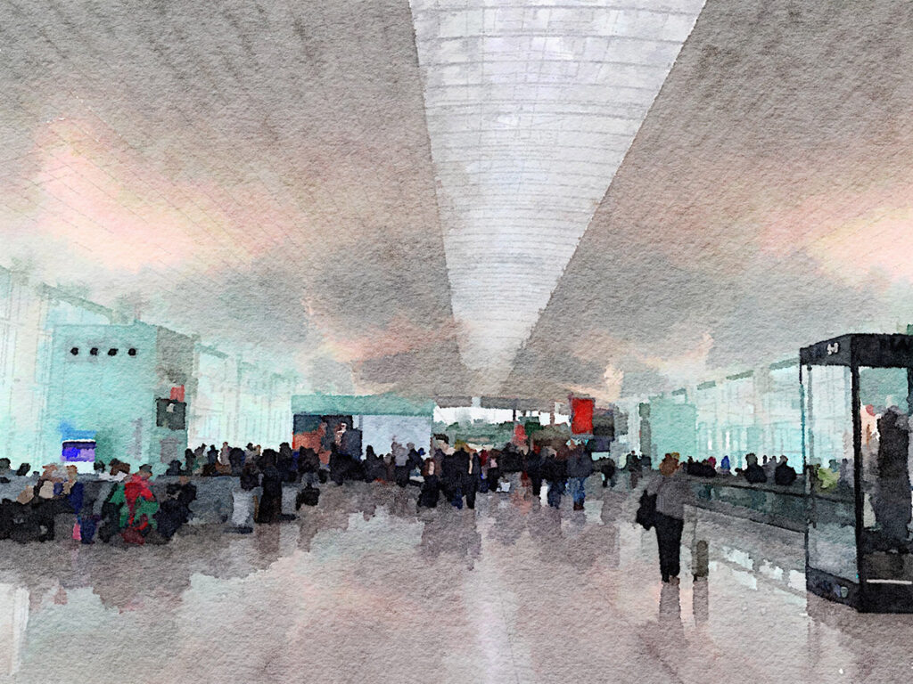 Im Flughafen von Barcelona