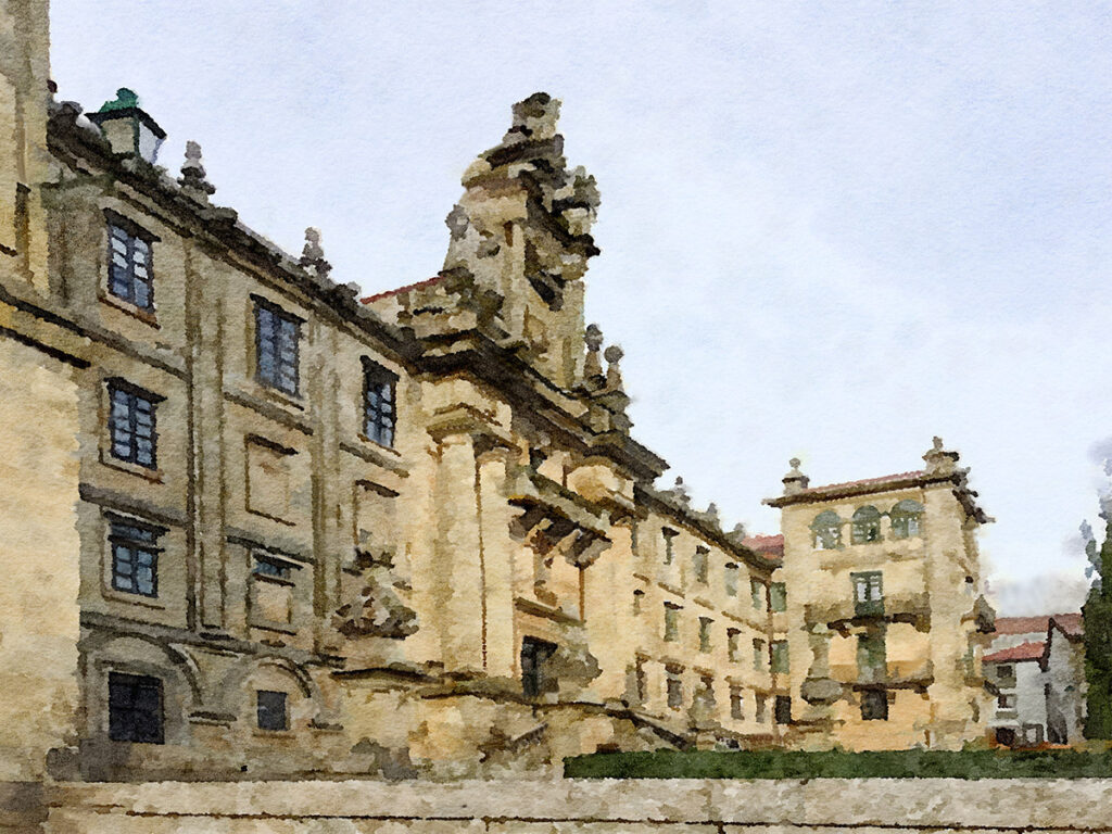 Gebäude um die Kathedrale von Santiago de Compostela
